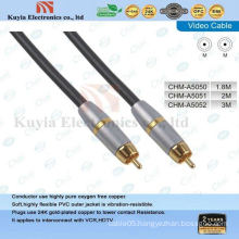 Gold component AV cable for video and stereo audio male to male cable